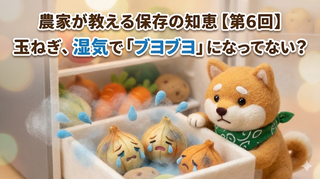 農家が教える保存の知恵【第6回】玉ねぎ編｜冷蔵庫でブヨブヨになる原因と保存のコツを解説するアイキャッチ画像